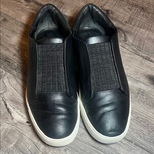 Vince Black cantara Slip-On Loafers
